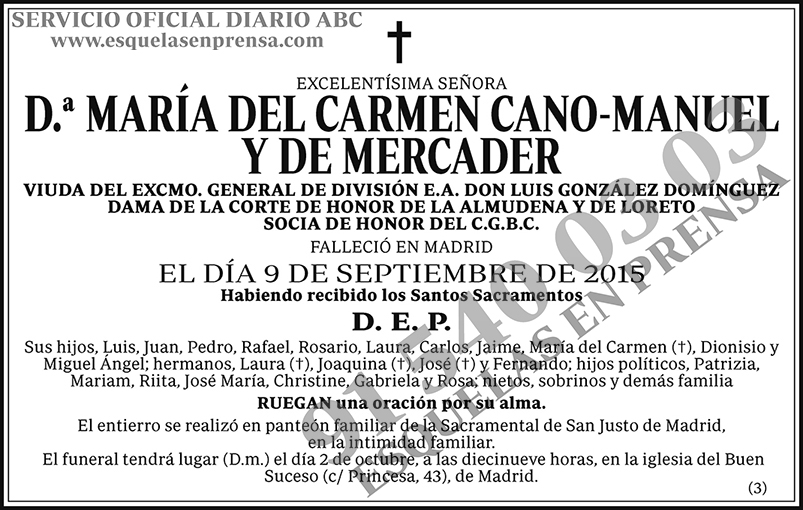 María del Carmen Cano-Manuel y de Mercader